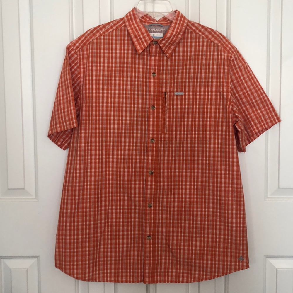 Orange & White Columbia Omni-Shade Short Sleeved Shirt